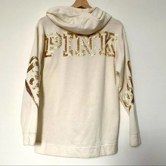 CAMPUS PULLOVER VICTORIA’s SECRET PINK CREAM XS - Picture 6 of 7